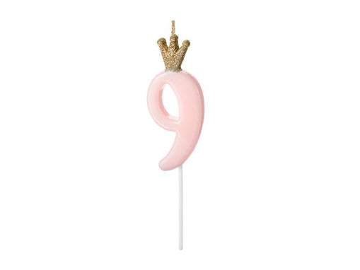 Picture of CANDLE CROWN PINK NUMBER 9